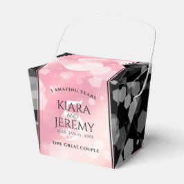 Elegante 5. Rose Quartz Hochzeitstag Geschenkschachtel