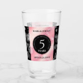 Elegante 5. Rose Quartz Hochzeitstag Glas (Vorderseite)