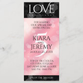 Elegante 5. Rose Quartz Hochzeitstag Menükarte (Rückseite)