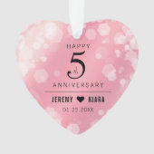 Elegante 5. Rose Quartz Hochzeitstag Ornament (Vorderseite)
