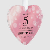 Elegante 5. Rose Quartz Hochzeitstag Ornament (Vorderseite)