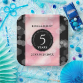 Elegante 5. Rose Quartz Hochzeitstag Pappteller (Party)