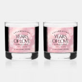 Elegante 5. Rose Quartz Hochzeitstag Whiskyglas (Rückseite)