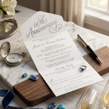 Elegante 60. Diamantene Hochzeit Jubiläum Echtfoli