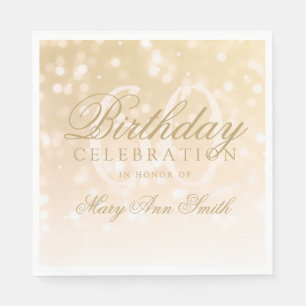 Elegante 60. Geburtstags-GoldBokeh Schein-Lichter Serviette