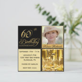 Elegante 60. Geburtstags-Party Einladungen (Stehend Vorderseite)