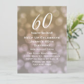 Elegante 60. Geburtstagseinladung für sie Einladung (Stehend Vorderseite)