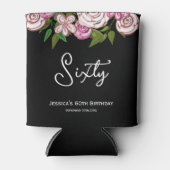 Elegante 60. Geburtstagsfloral-Rose Dosenkühler (Vorderseite)