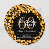 Elegante 60. Geburtstagsgläser Gold Einladung (Vorne/Hinten)