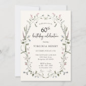 Elegante 60. Geburtstagsparty Einladung (Vorderseite)