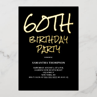 Elegante 60. Geburtstagsparty Einladung