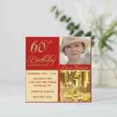Elegante 60. Geburtstagsparty Einladungen (Stehend Vorderseite)
