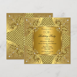 Elegante 60. Geburtstagsparty Gold Diamonds Einladung
