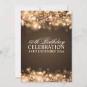 Elegante 60. Geburtstagsparty Gold Feilschenbeleuc Einladung (Rückseite)