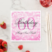 Elegante 60. Geburtstagsparty Pink Glitzer Lights Serviette (Beispiel)