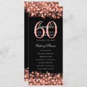 Elegante 60. Geburtstagsparty Rose Gold Einladung (Vorne/Hinten)