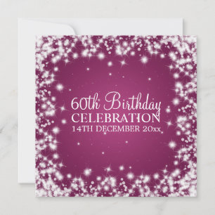 Elegante 60. Geburtstagsparty Winter Sparkle Berry Einladung