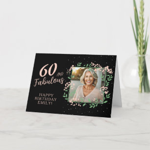 Elegante 60 und Fabelhafte Blumen 60. Geburtstagsf Karte