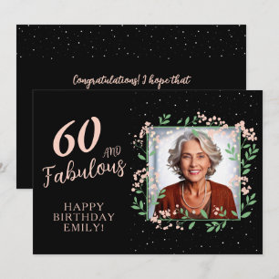 Elegante 60 und Fabelhafte Blumen 60. Geburtstagsf Karte