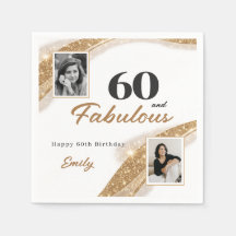 Elegante 60 und fantastische goldene Foto-Geburtst