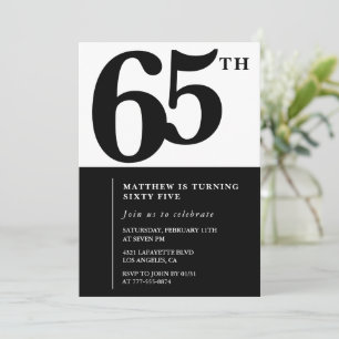 Elegante 65. Geburtstagseinladung Black Chic Moder Einladung