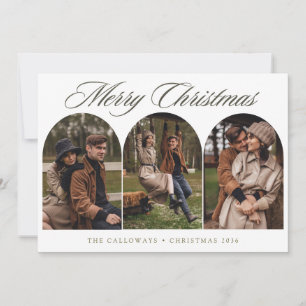 Elegante 6-Foto-Collage Familien-Weihnachten Feiertagskarte