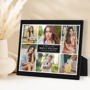 Elegante 6 Foto Schwarzer Abschluss Collage Fotoplatte