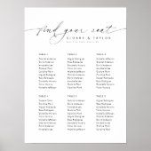 Elegante 6 Tische Begrüßungstabelle Poster (Vorne)