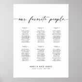 Elegante 6 Tische Favoriten Sitzkarte Poster (Vorne)