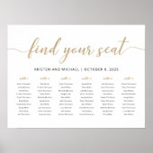 Elegante 6 Tische finden Ihre Sitzkarte Poster (Vorne)