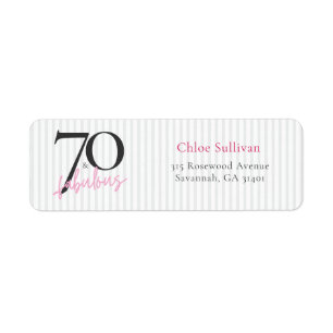 Elegante 70 & Fantastische Pink Schrift Geburtstag
