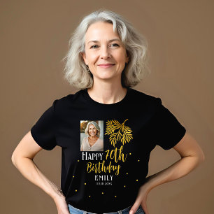 Elegante 70. Geburtstags-Goldfolie Foto-Party Tri-Blend Shirt
