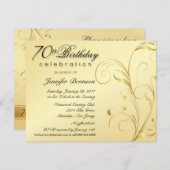 Elegante 70. Geburtstags-Überraschungs-Party Einladung (Vorne/Hinten)