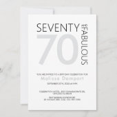 Elegante 70. Geburtstagsfeier für sie Einladung (Vorderseite)