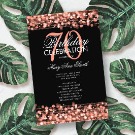 Elegante 70. Geburtstagsprogramm Rose Gold mit Men Flyer