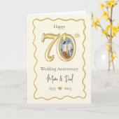 Elegante 70. Hochzeitskarte - Mama & Vater Karte (Gelbe Blume)