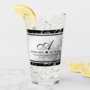 Elegante 70. Platin-Hochzeit-Jubiläum Glas