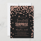 Elegante 70. Überraschung Geburtstag Rose Gold Sch Einladung (Vorderseite)