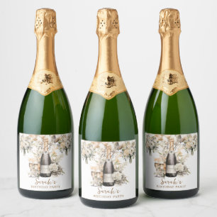 Elegante 70. Überraschung Geburtstagsparty Schaumweinetikett