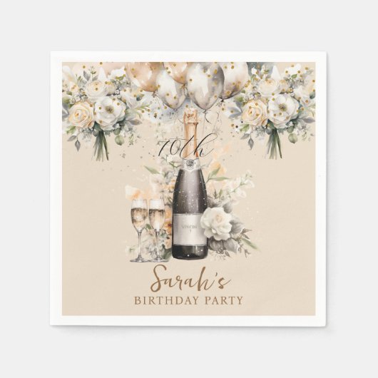 Elegante 70. Überraschung Geburtstagsparty Serviette (Vorderseite)