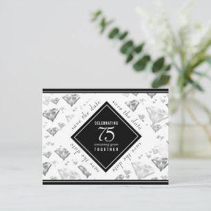 Elegante 75. Diamantene Hochzeit Ankündigungspostkarte