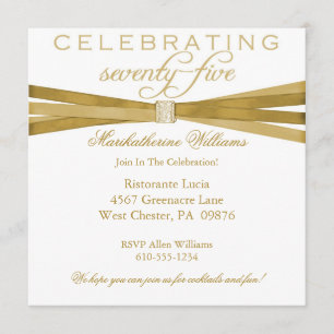 Elegante 75. Geburtstags-Party Einladungen