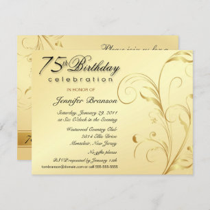 Elegante 75. Geburtstags-Überraschungs-Party Einladung