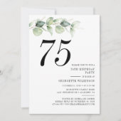 Elegante 75. Geburtstagsparty Einladung (Vorderseite)