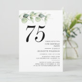 Elegante 75. Geburtstagsparty Einladung (Stehend Vorderseite)