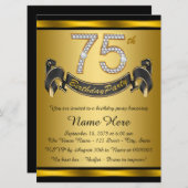 Elegante 75. Geburtstagsparty Einladung (Vorne/Hinten)