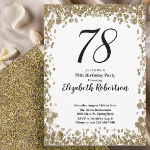 Elegante 78. Geburtstagseinladung mit goldenen Pai Einladung