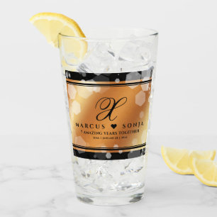 Elegante 7. 22. 49. Kupferne Hochzeit Jubiläum Glas
