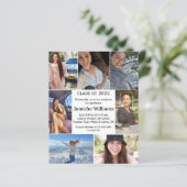 elegante 7 Fotos Collage Abschluss Einladung (Stehend Vorderseite)
