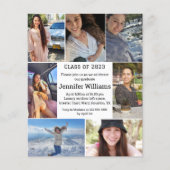 elegante 7 Fotos Collage Abschluss Einladung (Vorderseite)